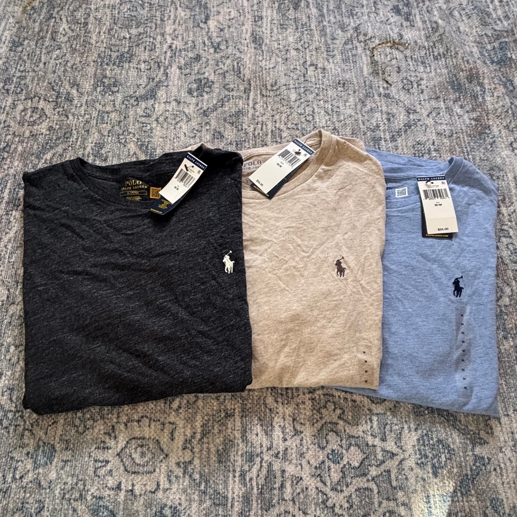 Polo Ralph Lauren Men’s Classic Fit Tee Size M- Set Of 3 Nwt